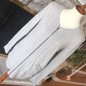 Anthropologie Long Grey zip up sweater